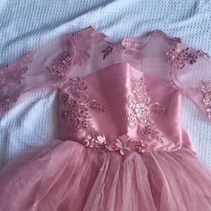 Pink Lace Floral Dress